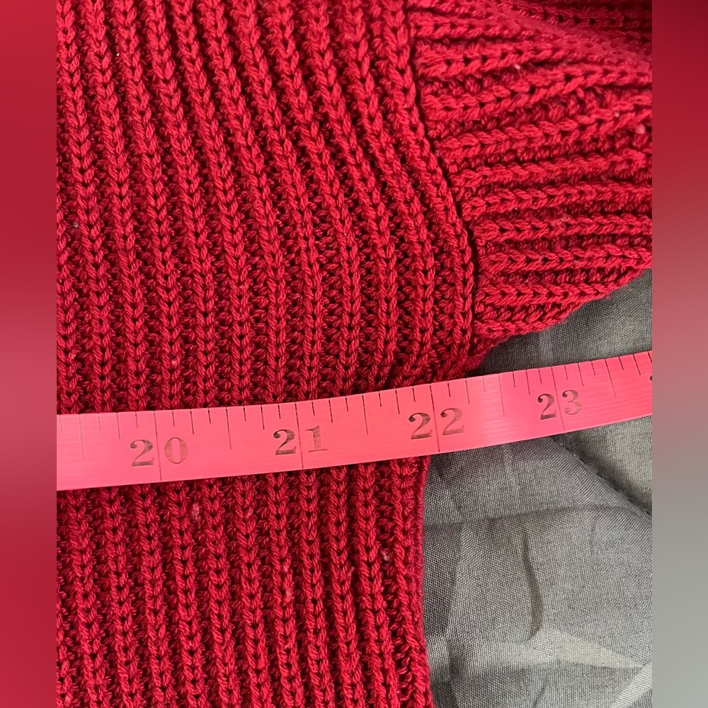 ALFANI Women's NWOT Ribbed 2-Tone (Red/Purple) Turtleneck Sweater. Size: (XL). - Picture 9 of 10